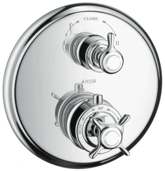 Axor Montreux Thermostat Unterputz mit Ab- und Umstellventil, Kreuzgriff, chrom 16820000