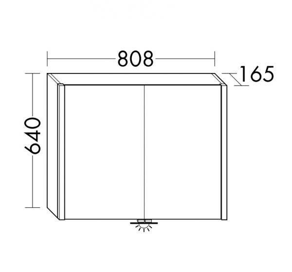 Burgbad Cube Spiegelschrank mit vertikaler LED-Beleuchtung, Waschtischbeleuchtung, 2tlg, 80,8x64cm