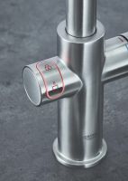 Vorschau: Grohe Red Duo Einhand-Spültischbatterie, L-Auslauf, Armatur und Boiler Größe L, supersteel