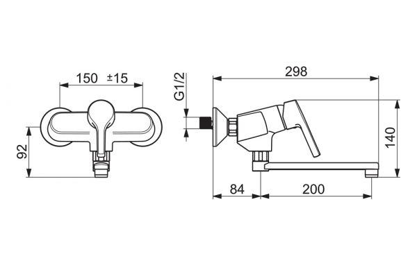 Hansa Hansapaleno Spültisch-Einhand-Wandbatterie 284mm, chrom