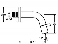 Vorschau: Hansa Hansanova Style Waschtisch-Wandauslaufventil für Kalt- oder Mischwasser-Anschl., 107mm, chrom