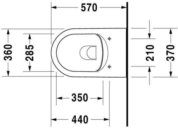 Duravit ME by Starck Wand-WC 57x36cm, eckig weiß 25290900001