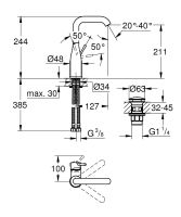 Vorschau: Grohe Essence Waschtischbatterie L-Size mit Push-Open Ablaufgarnitur, schwenkbar, chrom