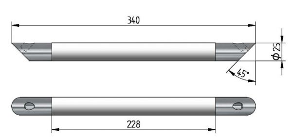 Avenarius Fußstütze Eckmodell mit Anti-Rutsch-Auflage, chrom/weiß