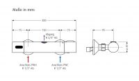 Vorschau: WimTec ECOSAN S6 KB - 6 V Elektronische Duscharmatur mit Thermostat und Abgang nach oben, chrom