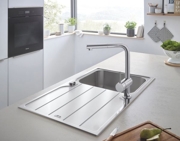 Grohe K500 45-S Edelstahlspüle mit Abtropffläche, edelstahl 31571SD1