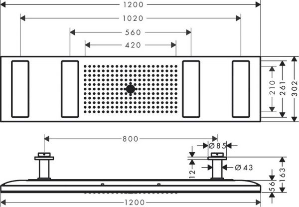 Axor ShowerHeaven Kopfbrause 120x30cm 4jet