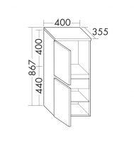 Vorschau: Burgbad Cube Halbhoher Schrank mit 2 Türen und 1 Innenauszug