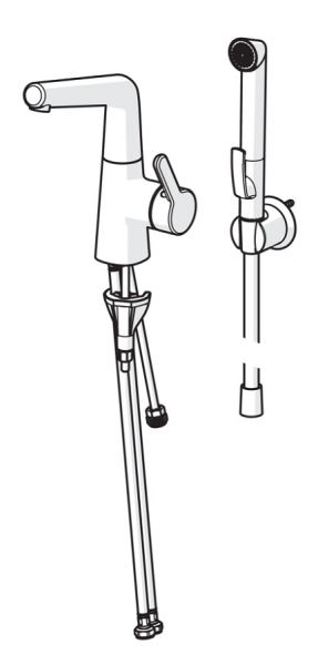 Hansa Hansadesigno Style Waschtisch-Einhand-Einlochbatterie mit Funktionsbrause, chrom