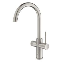 Vorschau: Grohe Blue 2.0 5-in-1-Armatur, C-Auslauf, supersteel 104416DC01