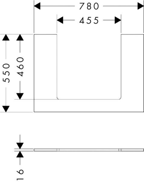 hansgrohe Xilesa E Konsole 78x55cm für Aufsatzwaschtisch mittig