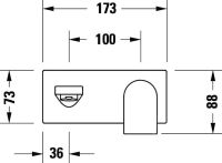 Vorschau: Duravit Tulum Einhebel-Waschtischmischer Unterputz, chrom, TU1070004010, techn. Zeichnung