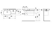 Vorschau: Laufen INO Waschtisch mit Ablage rechts unterbaufähig, 90x45cm