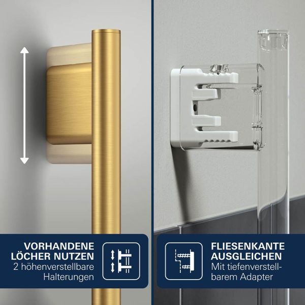 Grohe Vitalio Joy+ 120 Brausestangen-Set, 3 Strahlarten, cool sunrise gebürstet