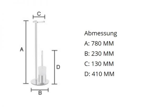 Smedbo Outline Bürstengarnitur mit Toilettenpapierhalter Standmodell, chrom