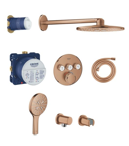 Grohe Grohtherm SmartControl Duschsystem mit Rainshower 310 SmartActive, warm sunset gebürstet