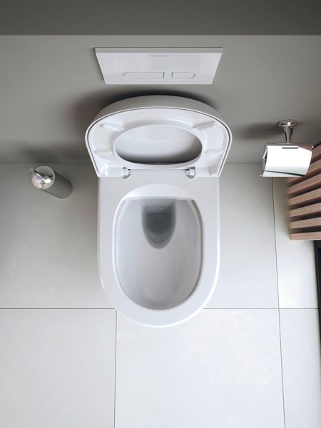 Duravit Qatego Wand-WC 57cm, Tiefspüler, spülrandlos, Abgang waagerecht, HygieneGlaze, weiß