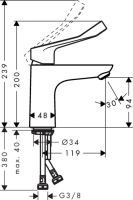 Vorschau: Hansgrohe Focus Einhebel-Waschtischmischer 100 mit extra langem Griff ohne Ablaufgarnitur