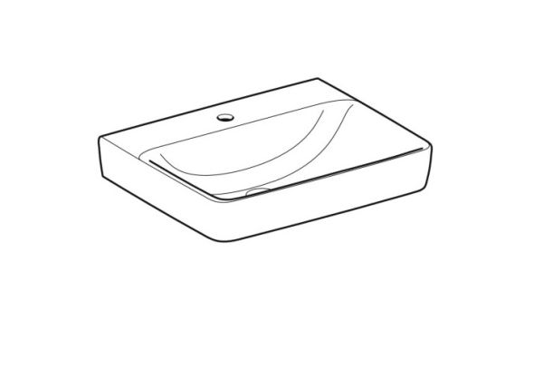 Geberit Renova Plan Waschtisch mit 1 Hahnloch, ohne Überlauf, 60x48cm, weiß 501637001_1