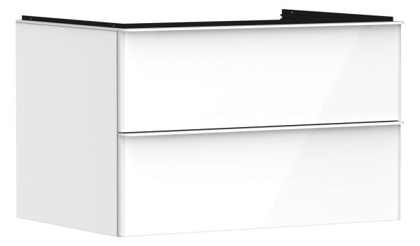 Hansgrohe Xelu Q Waschtischunterschrank 78x55cm, 2 Schubkästen, für Konsolen mit Aufsatzwaschtisch weiß glanz weiß matt 54074670