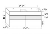 Vorschau: Burgbad Yumo Mineralguss-Doppelwaschtisch 131,5cm mit Unterschrank und LED-Beleuchtung