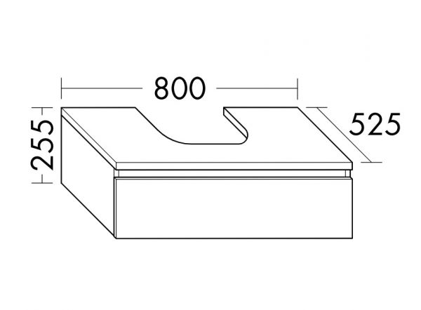 Burgbad Cube Waschtischunterschrank passend zu Grohe Cube mit 1 Auszug, 80cm