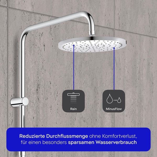 Duravit ShowerSystem Reno MinusFlow, ohne Armatur, chrom