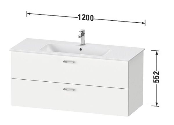 Duravit XBase Waschtischunterschrank 120cm, 2 Auszüge, zu Waschtische ME by Starck 233612 und 236112