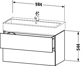 Duravit L-Cube Waschtischunterschrank wandhängend 98x46cm mit 2 Schubladen für Vero Air 235010