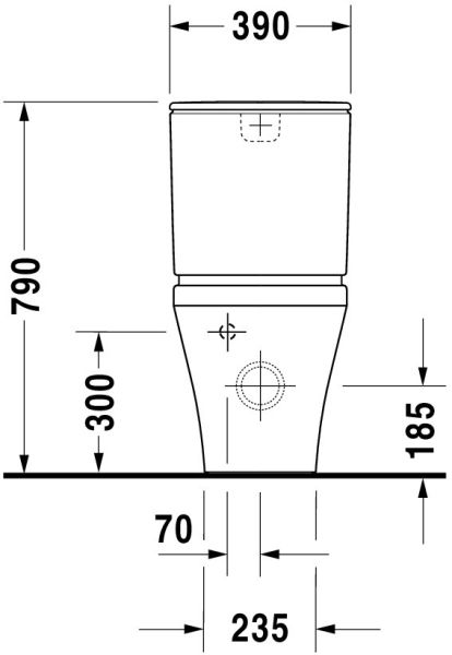 Duravit DuraStyle Stand-WC für Kombination, Tiefspüler 37x63cm, weiß