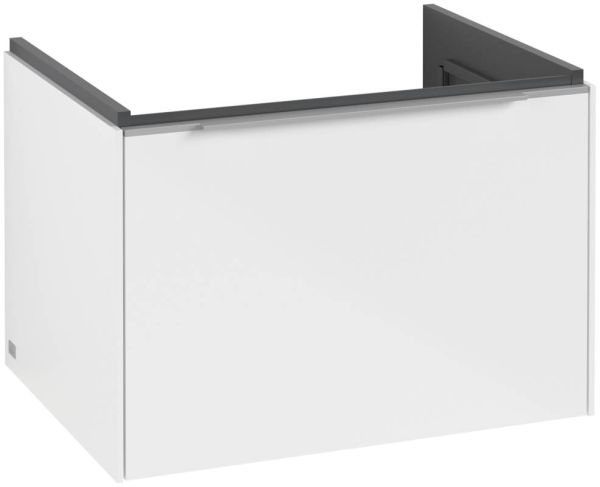 Villeroy&Boch Subway 3.0 Waschtischunterschrank mit 1 Auszug, Breite 62,2cm brilliant white aluminium glänzend C575L0VE1