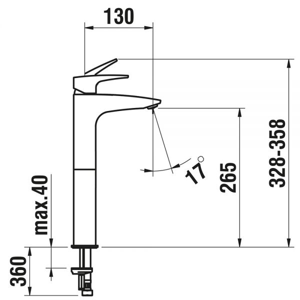 Laufen Laurin Einhand-Standsäulen-Waschtischmischer ohne Ablaufventil, Ausladung 130mm H3112080041201_1