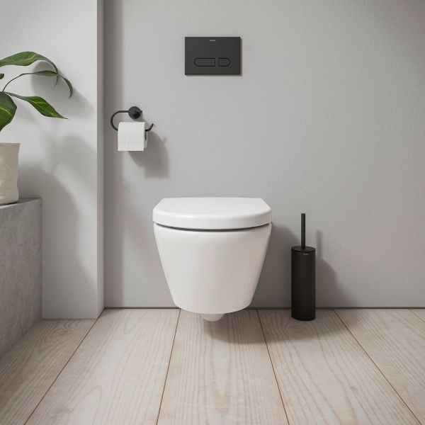 Duravit D-Code Wand-WC Set mit SoftClose WC-Sitz 54x37cm vormontierte Scharniere weiß 49030900B2