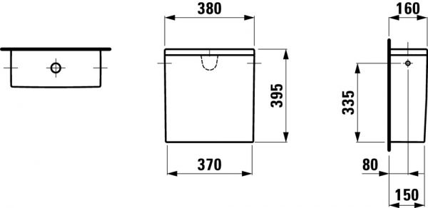 Laufen Kartell Spülkasten Dual-Flush, Wasseranschluss seitlich links oder rechts