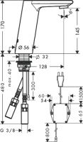 Vorschau: Hansgrohe Metris S Elektronik-Waschtischarmatur mit Temperaturregulierung und Netzanschluss 230V