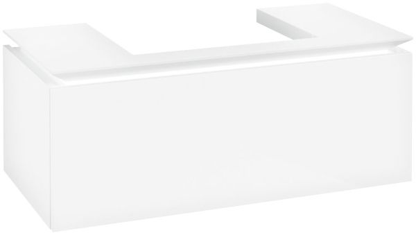 Villeroy&Boch Legato Waschtischunterschrank 100x50cm für Aufsatzwaschtisch, 1 Auszug, glossy white, B68000DH