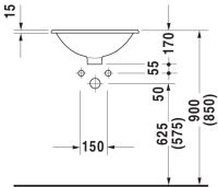 Vorschau: Duravit Architec Einbauwaschtisch rund Ø47cm, mit Überlauf, ohne Hahnloch, weiß