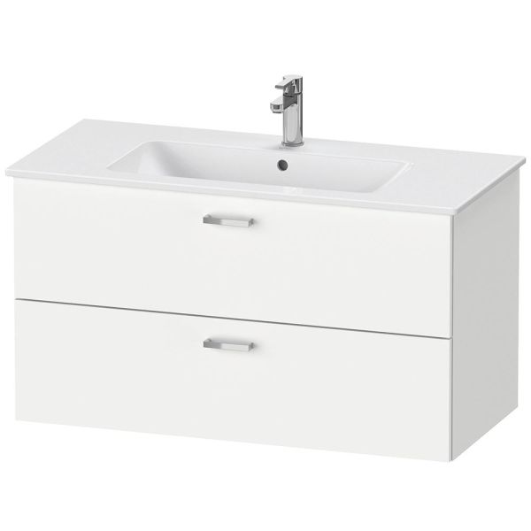 Duravit XBase Badmöbel-Set 103cm mit ME by Starck Waschtisch und Spiegelschrank