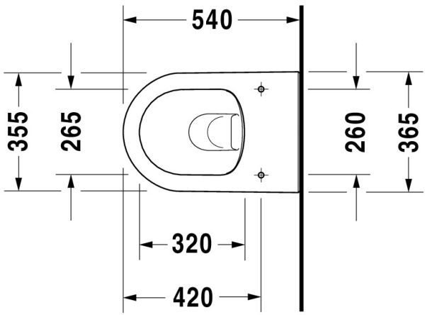 Duravit Darling New Wand-WC 54x36,5cm, rund weiß 25570900001