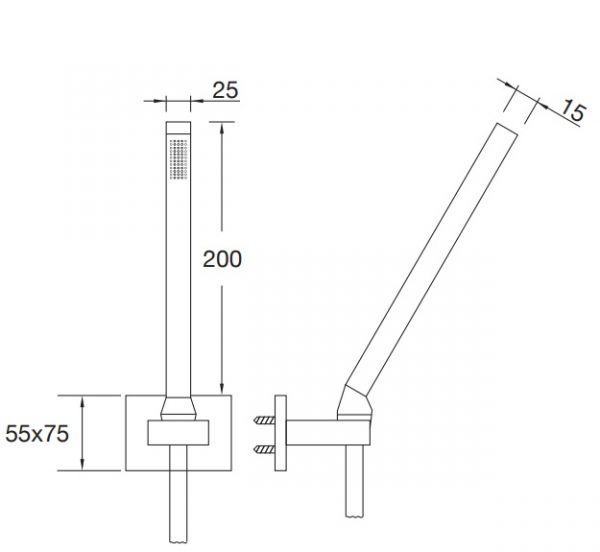 Steinberg Stabhandbrausegarnitur, mit Wandhalter & Metallbrauseschlauch 1,50m, schwarz matt