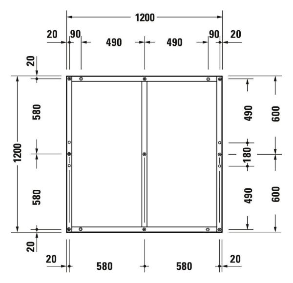 Duravit Tempano Fußgestell 120x120cm