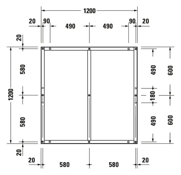 Duravit Tempano Fußgestell höhenverstellbar 70 - 100mm 1200x1200x85mm