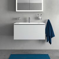 Vorschau: Duravit L-Cube Waschtischunterschrank wandhängend 82x48cm mit 1 Schublade für ME by Starck 233683 weiß matt LC614101818