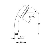Vorschau: Grohe Vitalio Go 100 Handbrause mit 1 Strahlart, chrom