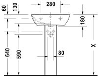 Vorschau: Duravit ME by Starck Waschtisch rechteckig 55x44cm, mit Hahnloch und Überlauf, weiß seidenmatt 2335553200