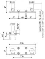 Vorschau: Steinberg Serie 100 Einbaukörper 1/2“ für freistehende Wannen-Armatur, chrom