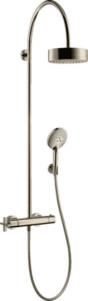 Axor Citterio Showerpipe mit Thermostat und Kopfbrause 180 1jet polished nickel optic