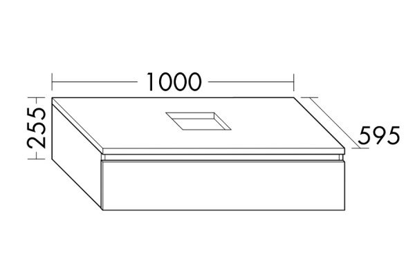 Burgbad Cube Waschtischunterschrank passend zu Grohe Cube Aufsatzschalen, mit 1 Auszug, 100cm WWXW100F3781