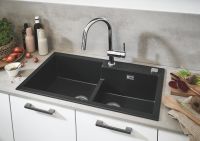 Vorschau: Grohe K500 90-C Kompositspüle mit Doppelbecken, granit schwarz