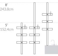 Vorschau: simplehuman Spann-Duschkorb 1,5 - 2,4m, edelstahl/ aluminium eloxiert